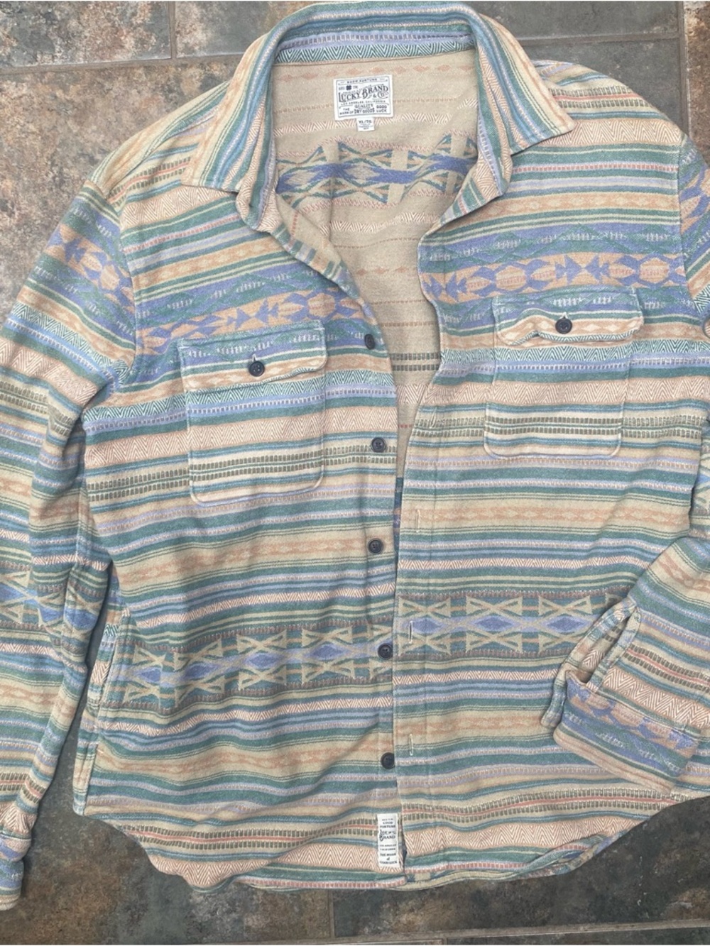 Lucky Brand Southwestern Aztec Button Down